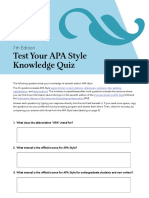 Test Your APA Style Knowledge Quiz: 7th Edition