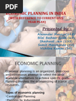 Economic Planning in India: (With Reference To Current Five Year Plan)