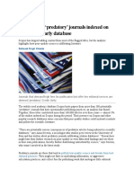 Hundreds of Predatory' Journals Indexed On Leading Scholarly Database