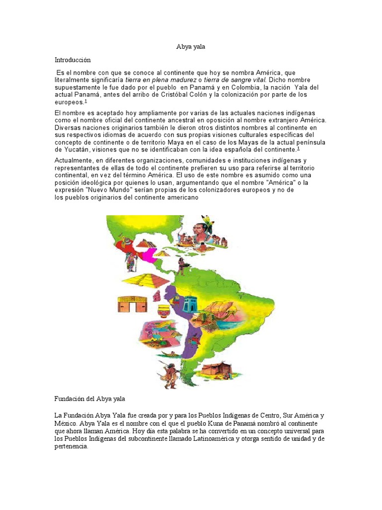 Abya Yala | PDF | Pueblos Indígenas de las Américas | Cultura (general)
