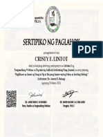 Sertipiko NG Paglahok - PangmadlangWebinar.PSLLF - Lektura2.CRISTY F. LINTOT