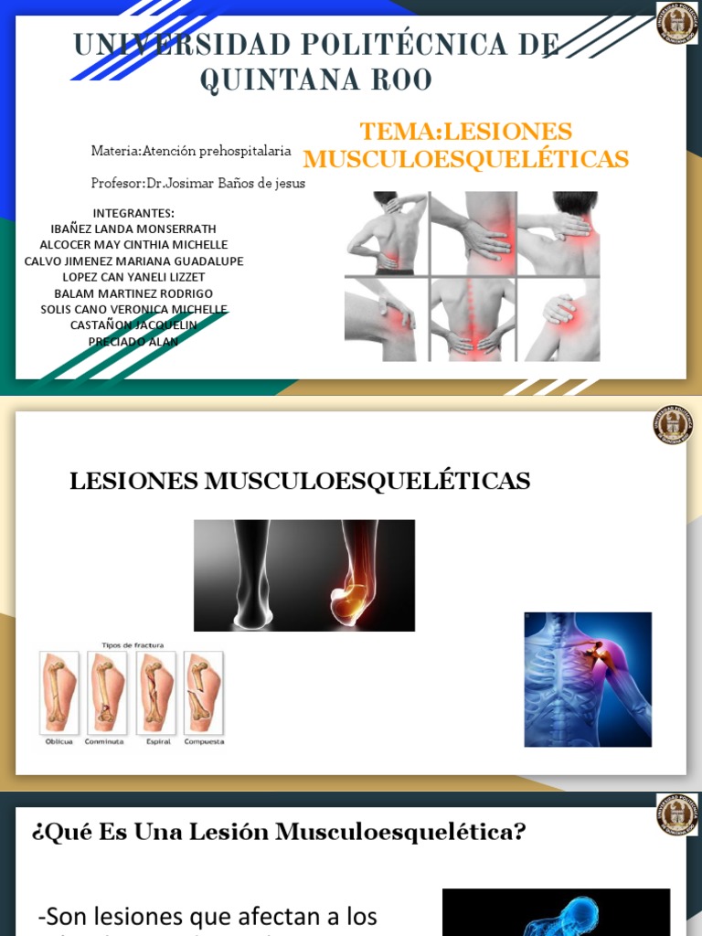 Lesiones Musculoesqueléticas: Guía Completa | PDF | Hueso | Herida