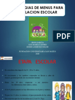 Tipologias de Menu para Poblacion Escolar