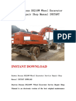 Daewoo Doosan DX210W Wheel Excavator Service Repair Shop Manual INSTANT DOWNLOAD