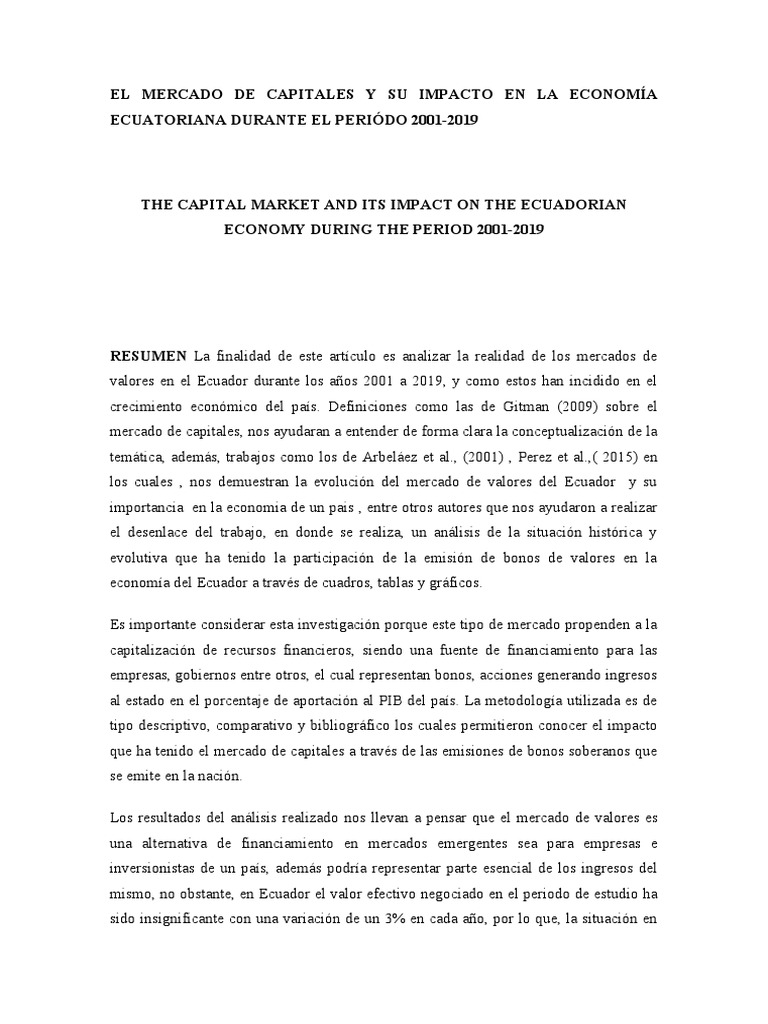El Mercado de Capitales | PDF | Compartir (Finanzas) | Bolsa