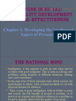 Chapter 4: Developing The Intellectual Aspect of Personality