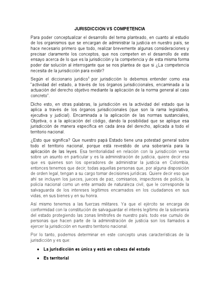 Jurisdicción y Competencia en Derecho | PDF | Jurisdicción | Juez