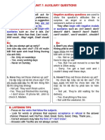 Unit 7: Auxiliary Questions