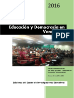 Libro. Educación y democracia en Venezuela. UCV a 100 años del libro de Dewey
