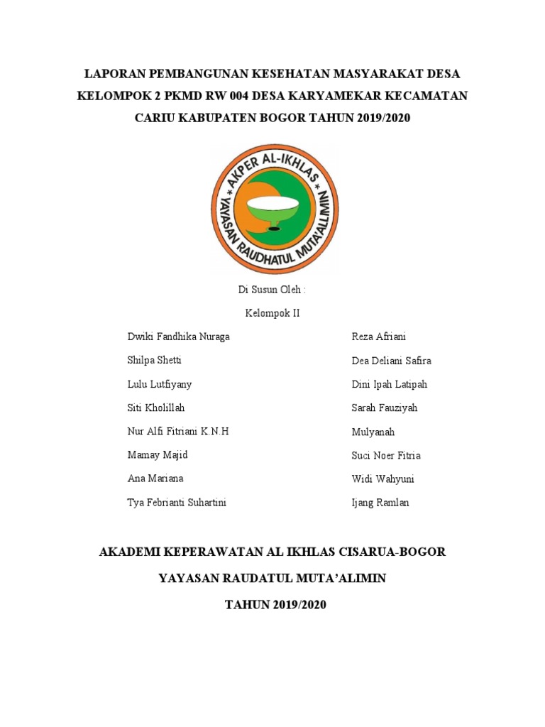Laporan Pkmd Buat Puskesmas 2 Pdf