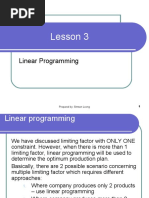 Lesson 3: Linear Programming