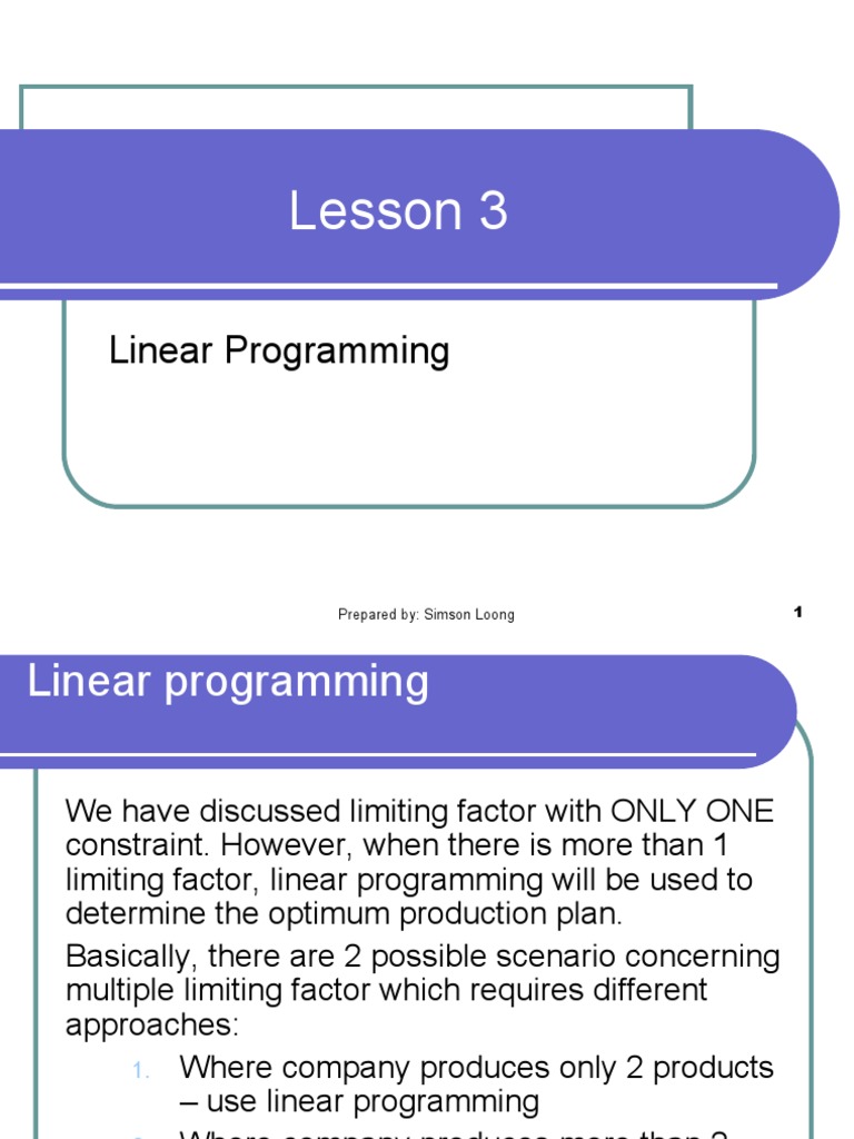 Optimizing Tablet Computer Production Using Linear Programming | PDF ...