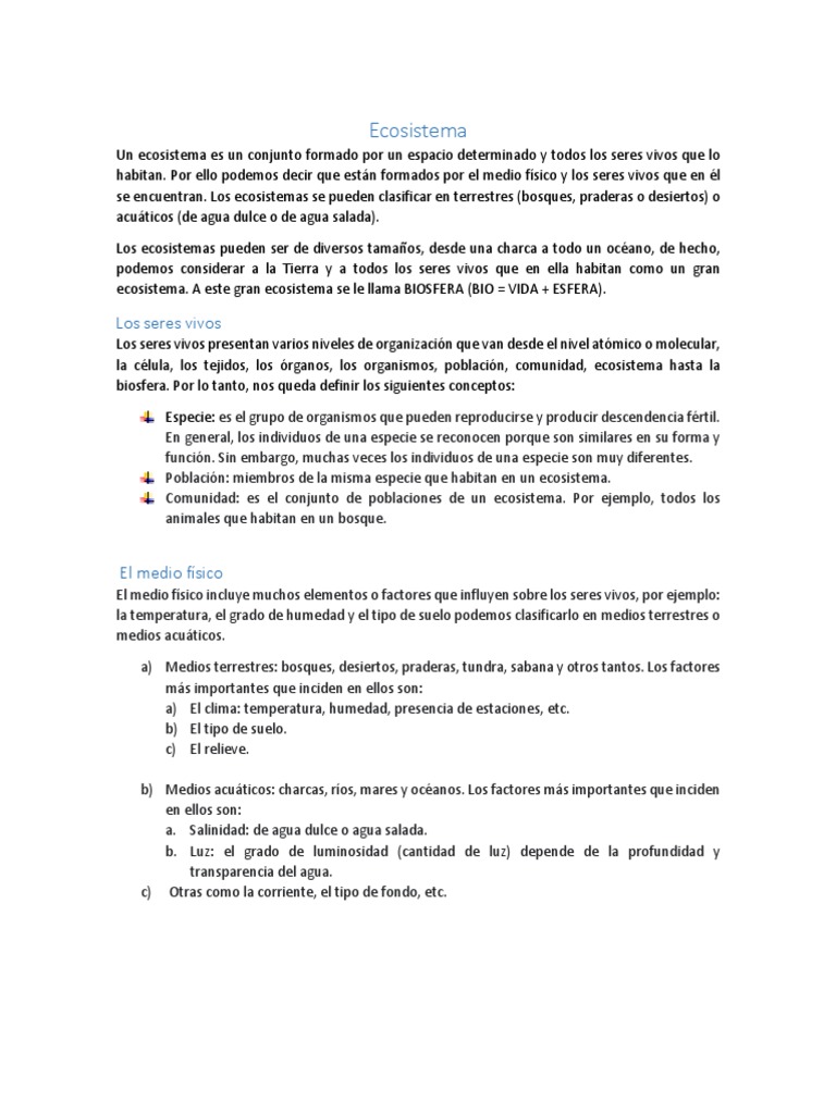Tarea 1 | PDF | Ecosistema | Organismos