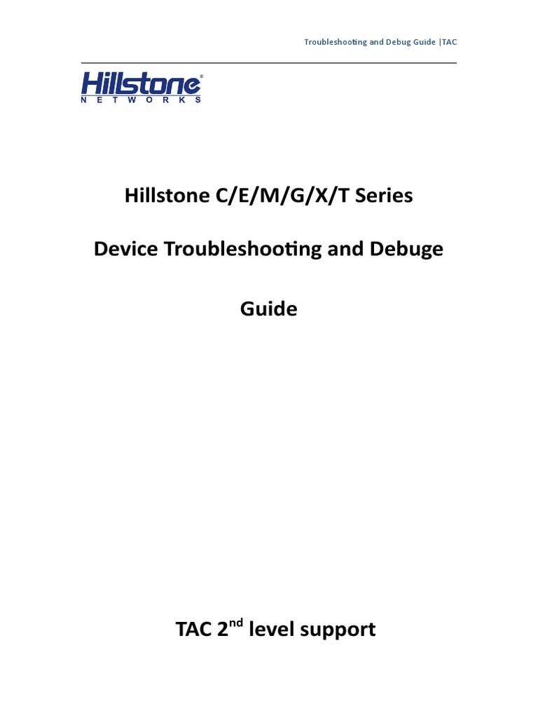 Hillstone All Series Device Troubleshooting and Debug Guide | PDF ...