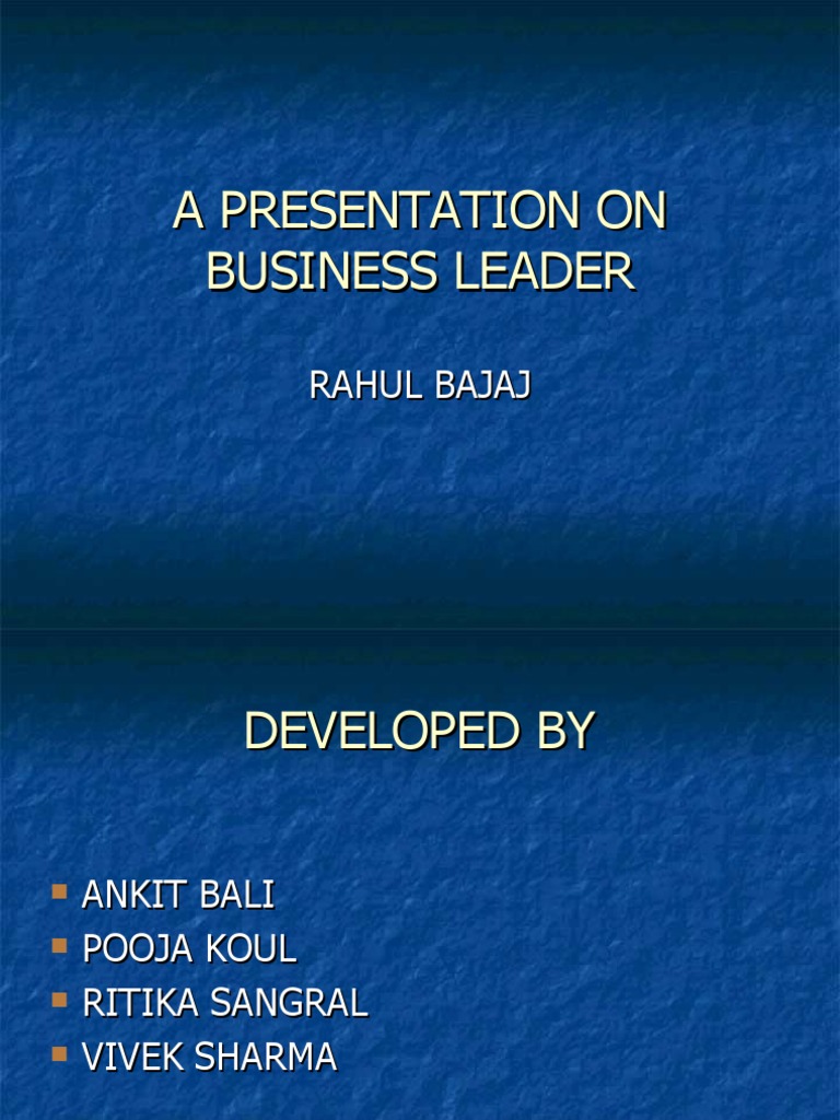study of oral presentation of famous business leader pdf