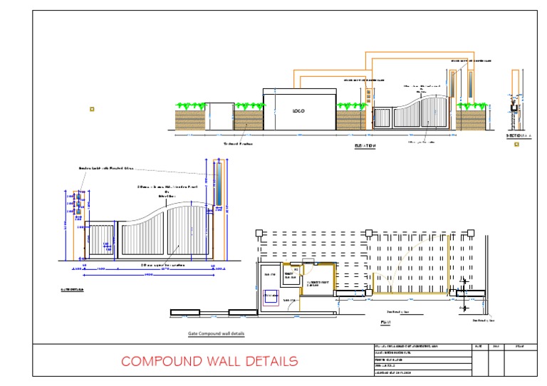 Compound Wall Design and Details | PDF | Economic Sectors ...