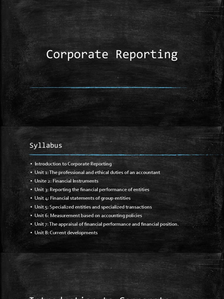 Corporate Reporting Syllabus Overview | PDF | International Financial ...