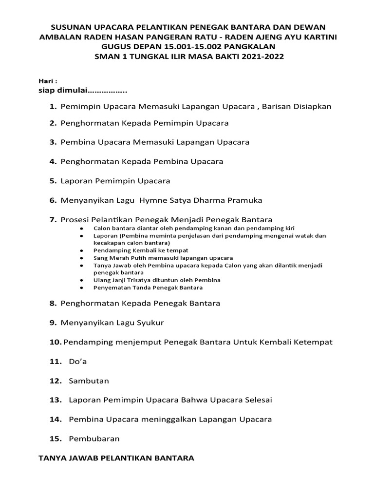 Naskah Pelantikan Pramuka | PDF