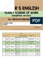 Year 5 English: Yearly Scheme of Work