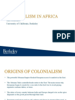 Colonialism in Africa: Sam Mchombo University of California, Berkeley