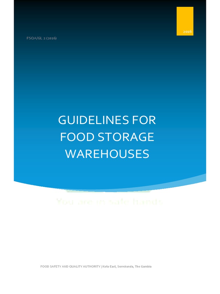 Food Storage Warehouses Guidelines PDF Hygiene Food Safety