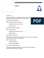 Plantilla de Curriculum Vitae Para Estudiantes