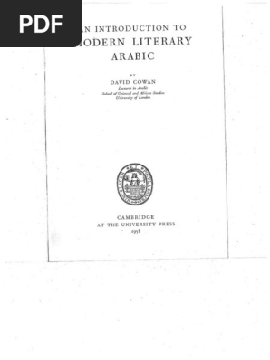 An Introduction To Modern Literary Arabic | PDF