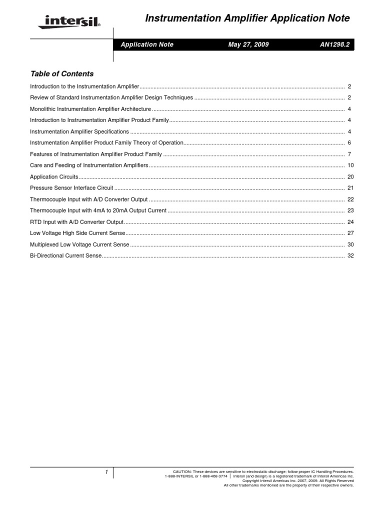 Instrumentation Amplifier | PDF