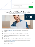 7 Expert Tips For Writing An A+ Cover Letter - Glassdoor