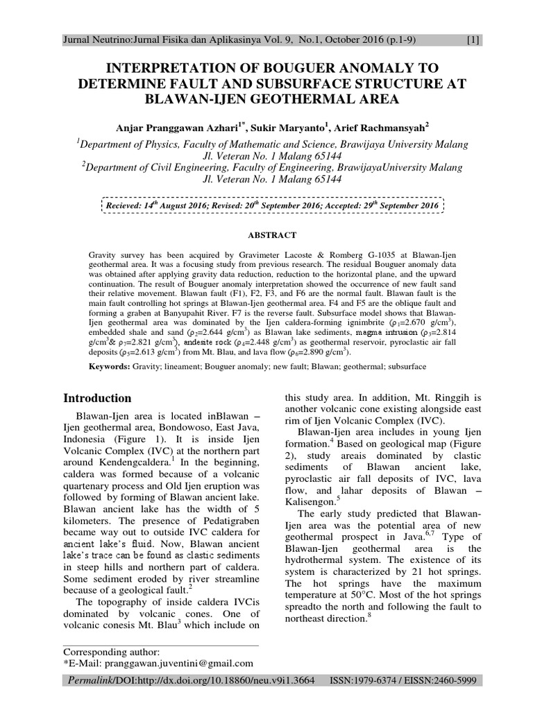 en Interpretation of Bouguer Anomaly To Det | PDF | Volcano ...