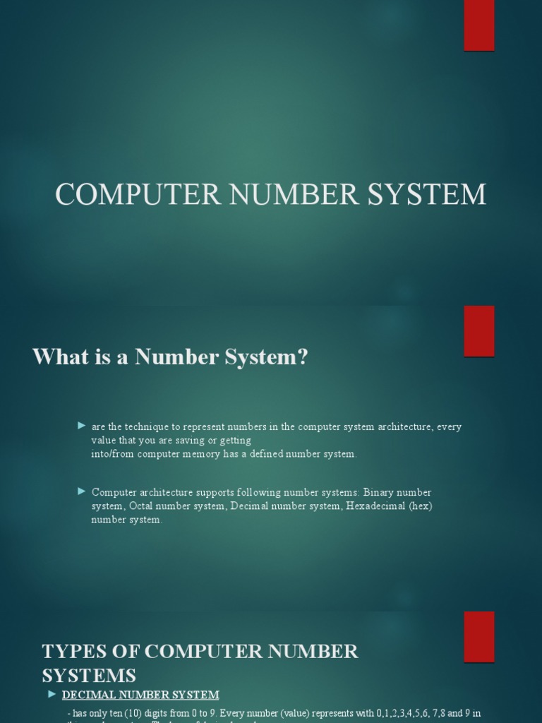 Computer Number System PDF Elementary Mathematics Numbers