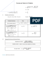 Formulas and tables for AP Statistics