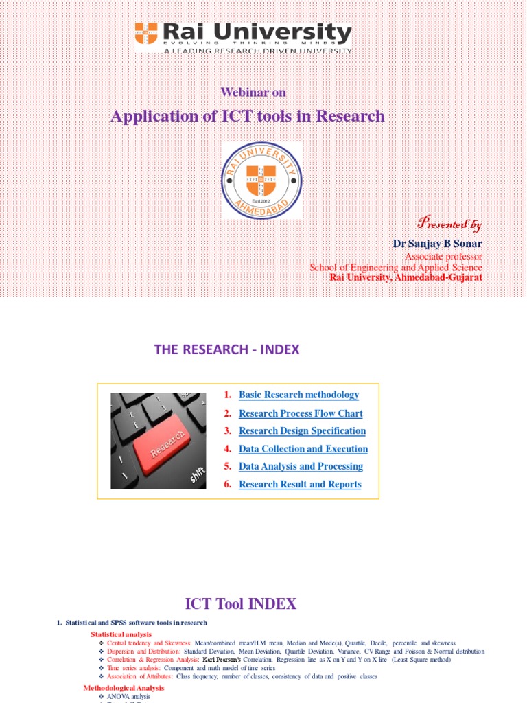 ICT Tools in Research Methodology Webinar | PDF | Statistics | Analysis ...