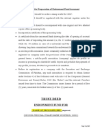 Trust Deed: Instructions For Preparation of Endowment Fund Document