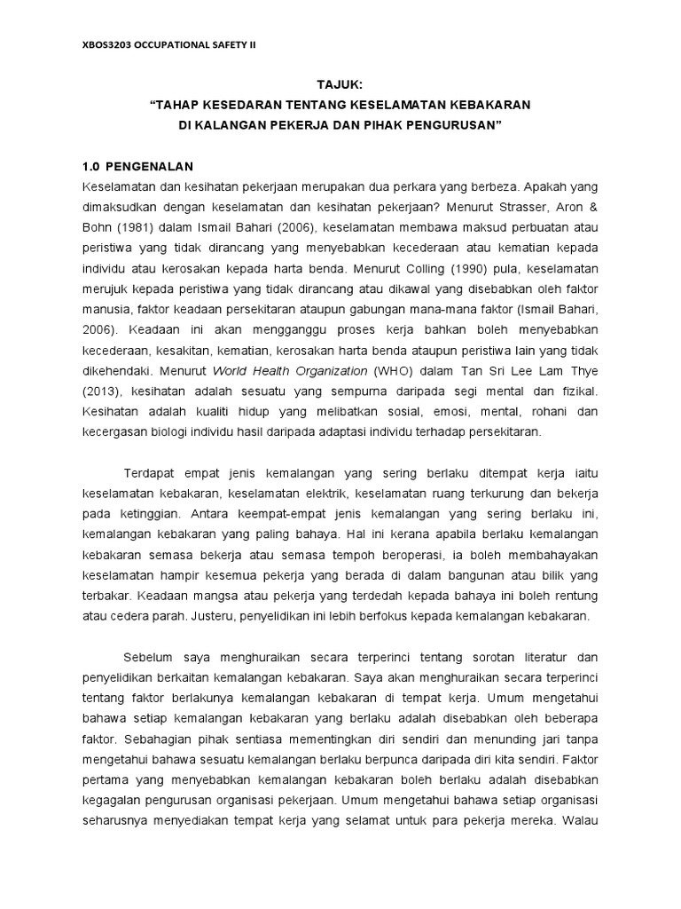 Kertas Cadangan Keselamatan Kebakaran Pdf