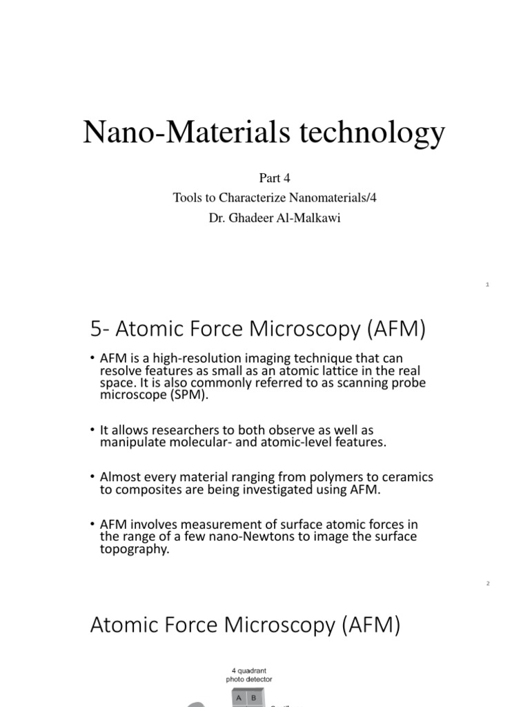 AFM Characterization of Nanomaterials | PDF | Atomic Force Microscopy ...