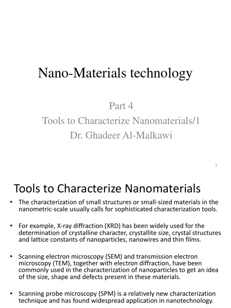 Characterization 1 | PDF | Microscope | X Ray Crystallography