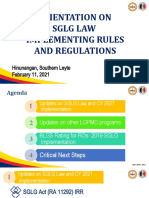 Orientation On SGLG Law Implementing Rules and Regulations: Hinunangan, Southern Leyte February 11, 2021