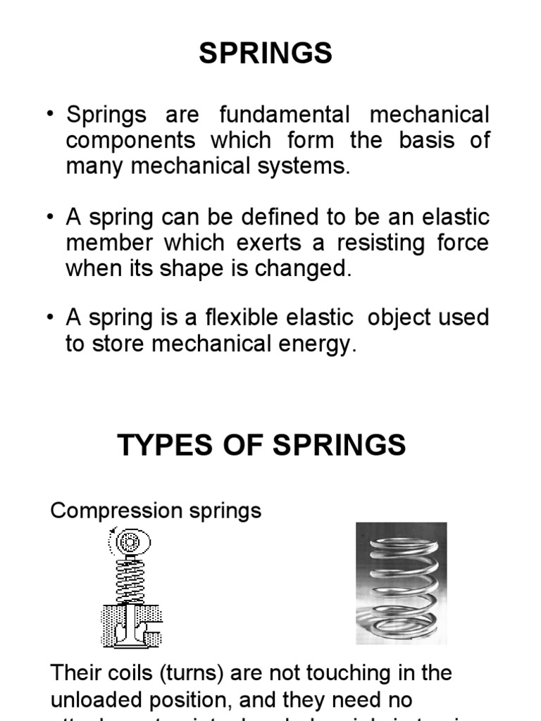 Types and Design of Mechanical Springs | PDF | Buckling | Civil Engineering