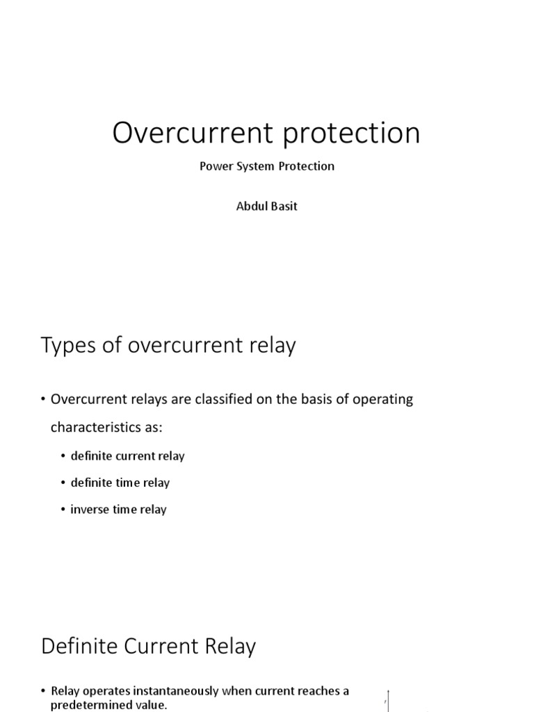 Overcurrent Protection | PDF | Relay | Electrical Grid