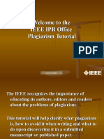Welcome To The IEEE IPR Office Plagiarism Tutorial