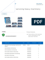 Set of Tools For Servicing Heavy Machinery and Vehicles: Product Features Profiles