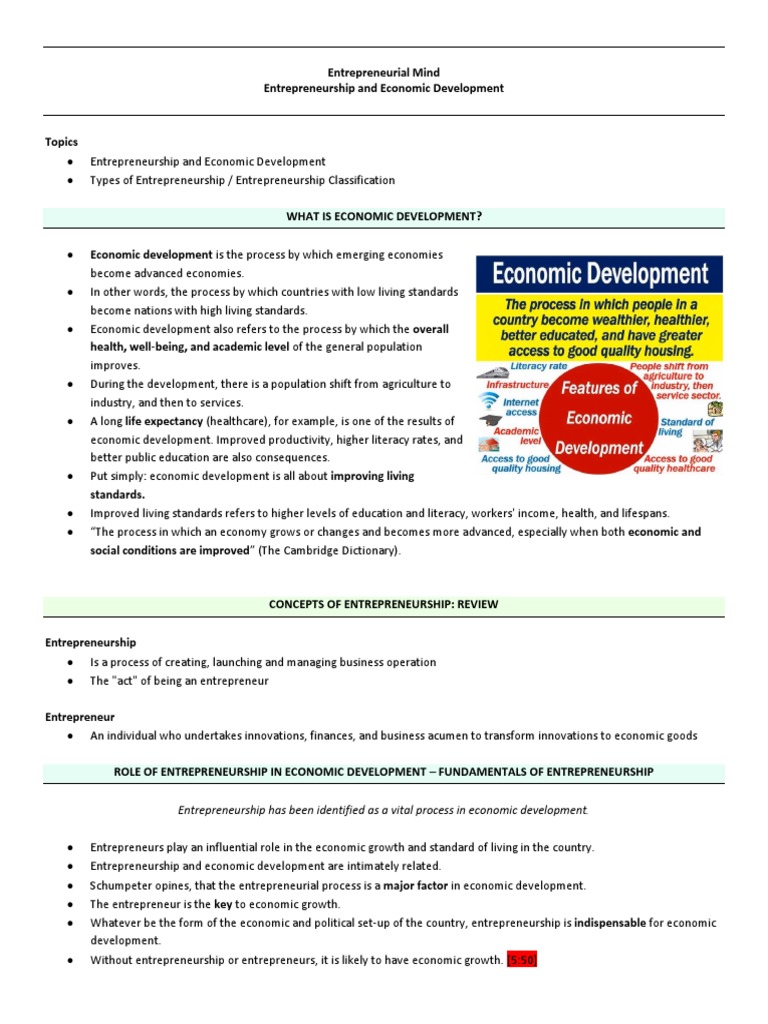 Role of Entrepreneurship in Economic Growth | PDF | Economic ...