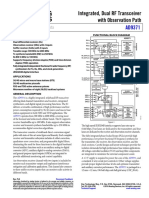 Integrated, Dual RF Transceiver With Observation Path: Preliminary Technical Data