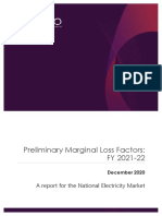 PRELIMINARY Marginal Loss Factors For The 2021-22 Financial Year