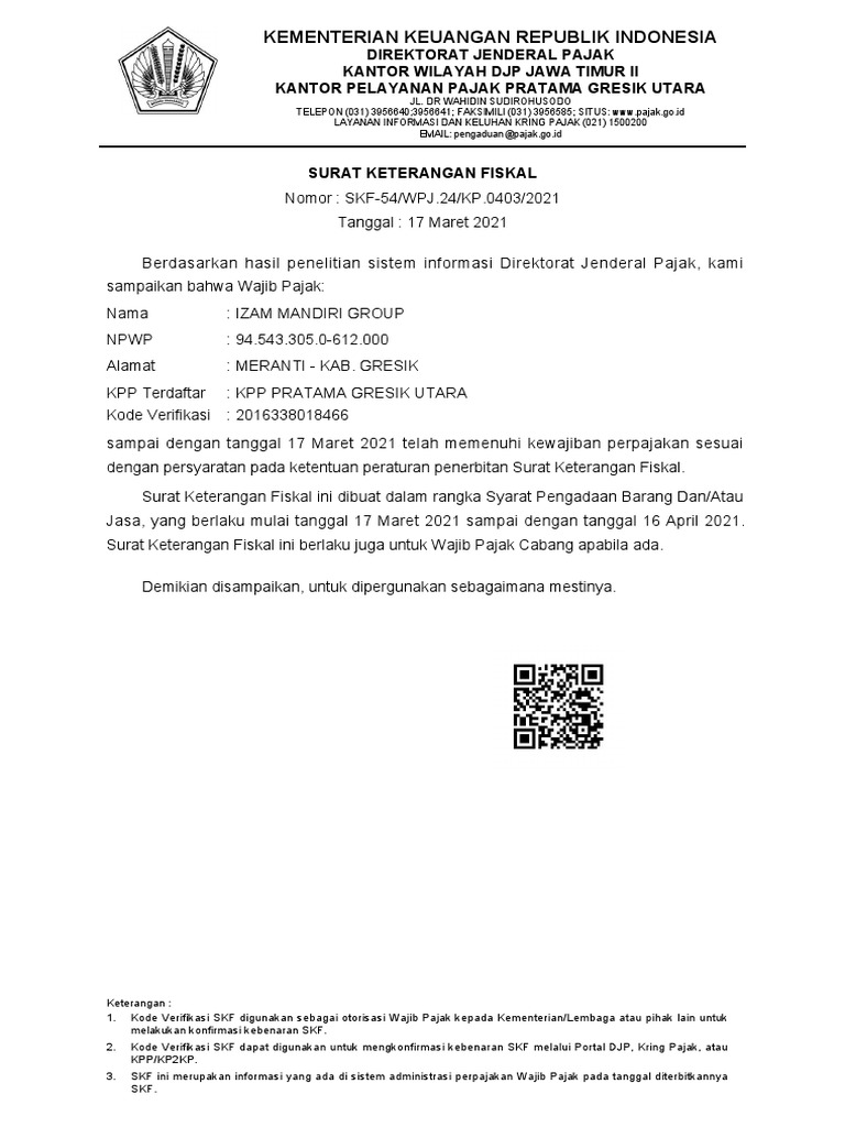 Cetakan Surat Keterangan Fiskal Pdf