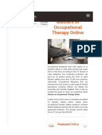 Masters in Occupational Therapy Online