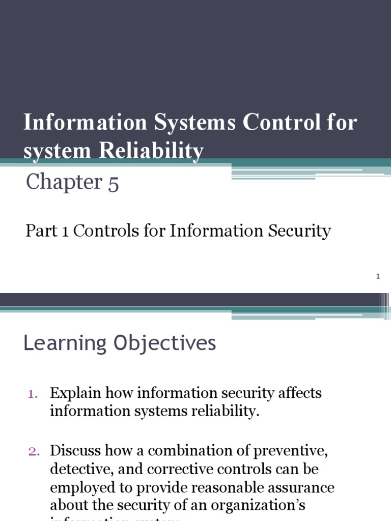 Chapter 5 - IS Control For System Reliability1 | PDF | Information ...