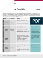 Syllabus Entrepreneurship Essentials