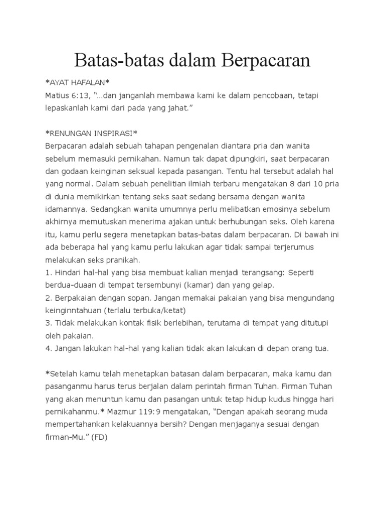 Batasan Dalam Berpacaran | PDF